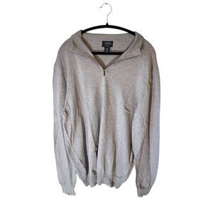 Daniel Hechter Light Gray Quarter Zip Men's Size XL. Cotton And Cashmere Blend
